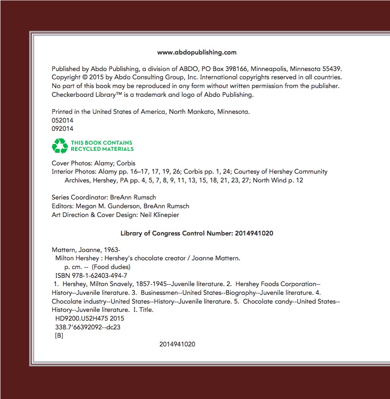 Milton Hershey: Hershey's Chocolate Creator — page 1