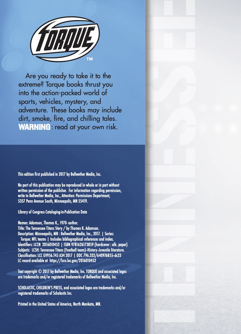 The Tennessee Titans Story — page 1