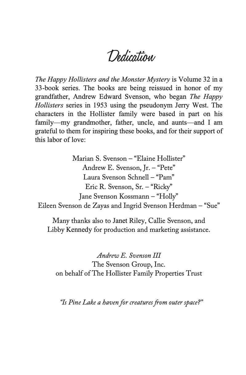 The Happy Hollisters and the Monster Mystery — page 1
