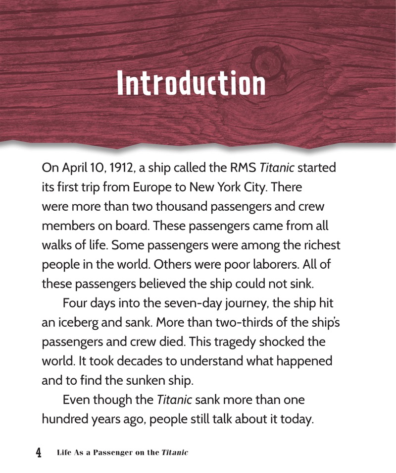 Life As a Passenger on the Titanic — page 1