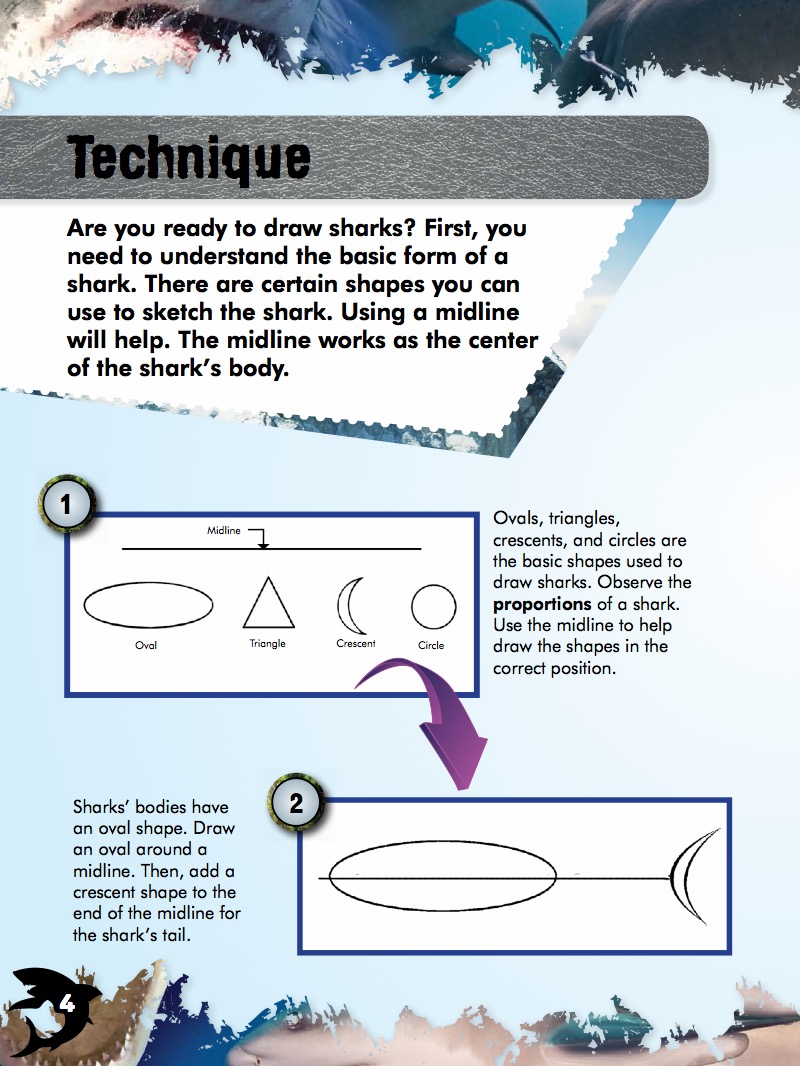 Explore And Draw: Sharks — page 1