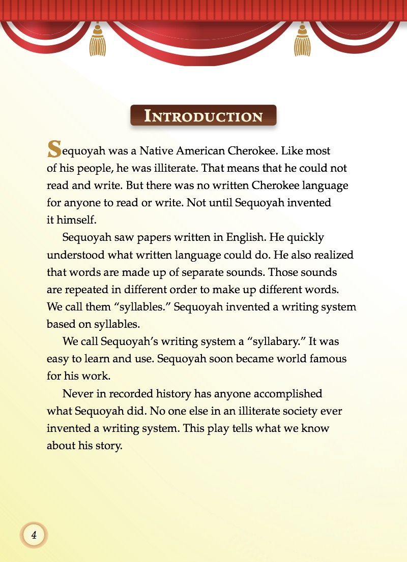 Sequoyah and His Talking Leaves: A Play about the Cherokee Syllabary — page 1