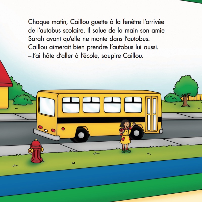 Caillou va à l’école — page 1