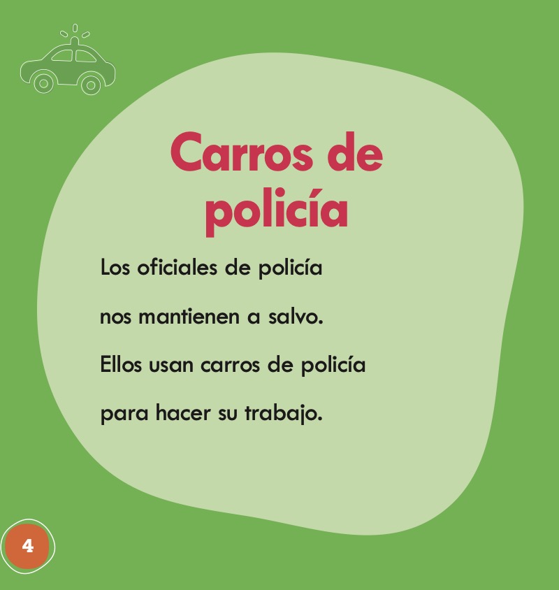 Carros de policía en acción (Police Cars on the Go) — page 1