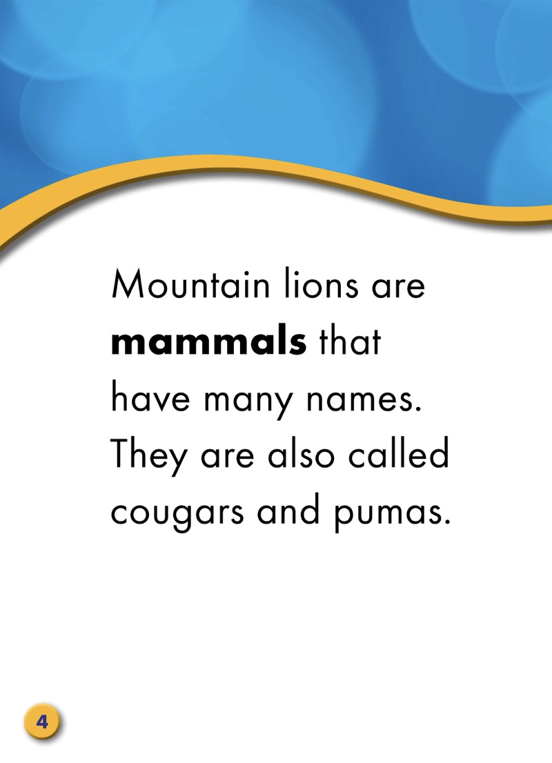 Backyard Wildlife: Mountain Lions — page 1