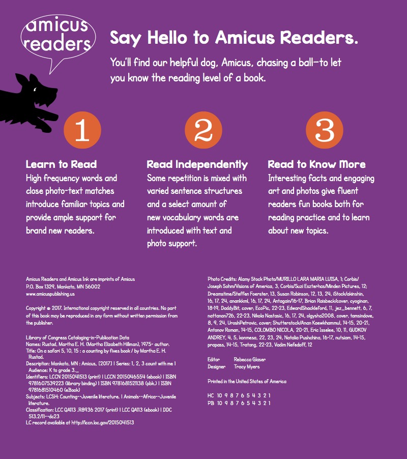 On a Safari 5, 10, 15: A Counting by Fives Book — page 1