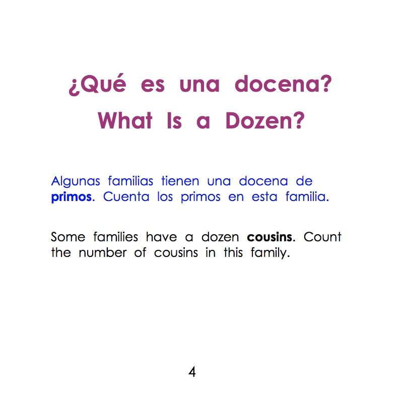 Una docena de primos: Aprendamos sobre el número 12 (A Dozen Cousins) — page 1