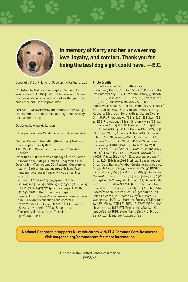 National Geographic Readers: Woof! 100 Fun Facts About Dogs — page 1