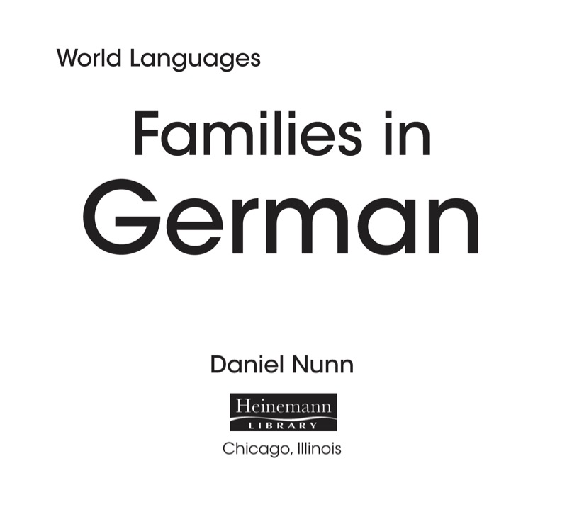 Families in German: Die Familien book cover
