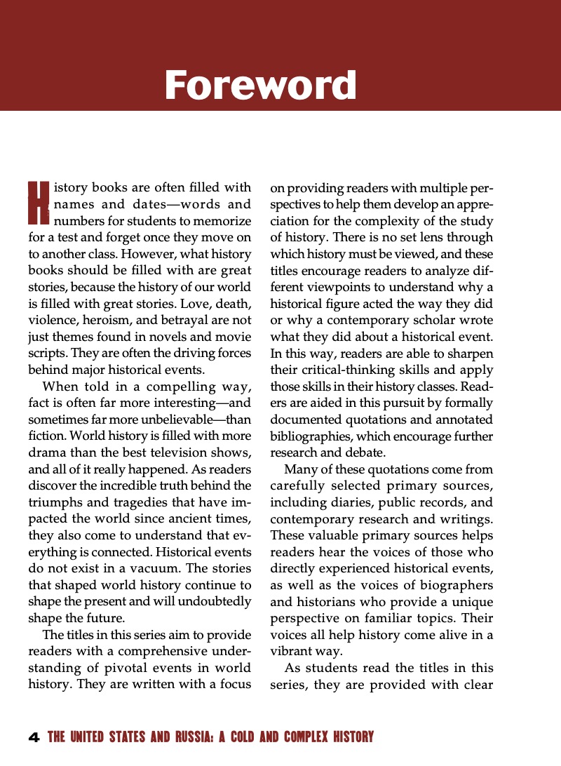 The United States and Russia: A Cold and Complex History — page 1