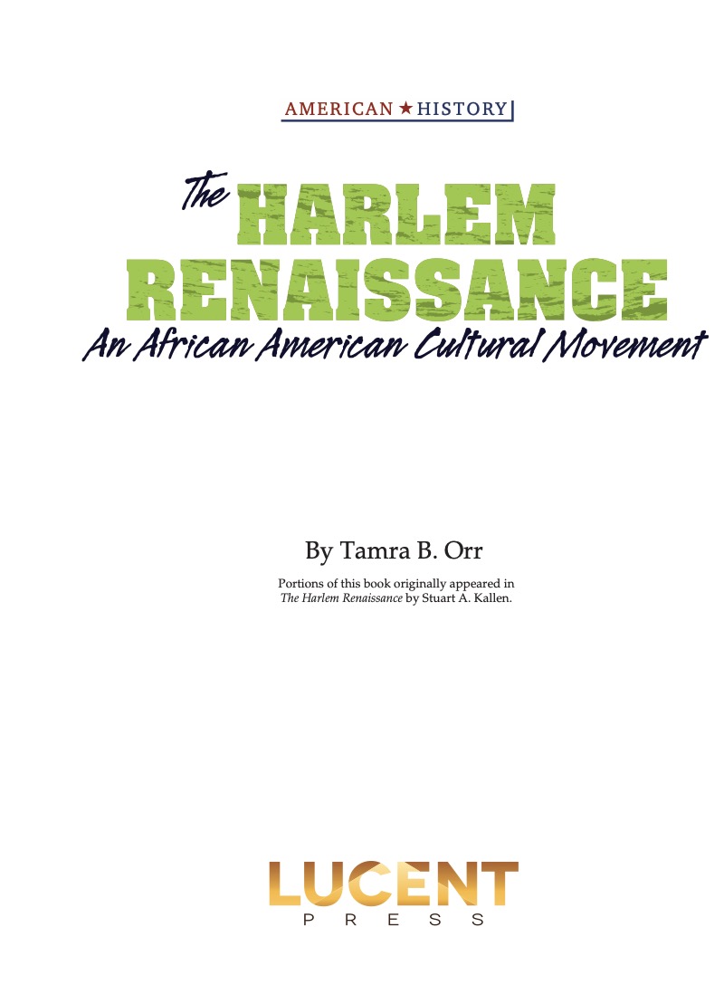 The Harlem Renaissance: An African American Cultural Movement book cover