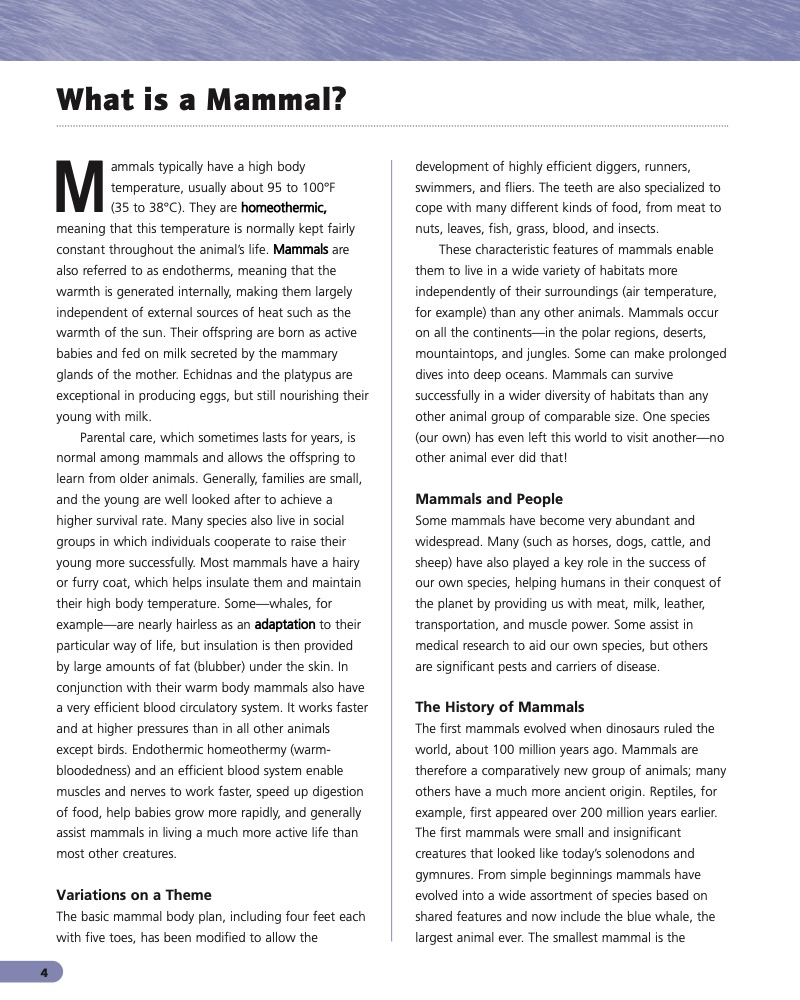 Mammals of the Northern Hemisphere — page 1