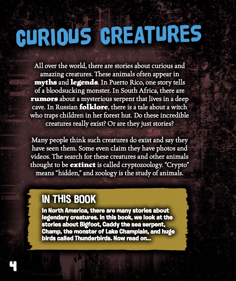 Bigfoot the Hairy Beast and Other Legendary Creatures of North America — page 1