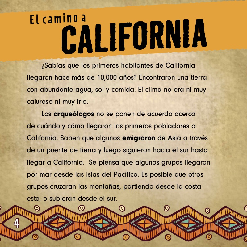 Pueblos indígenas de California (Native Peoples of California) — page 1