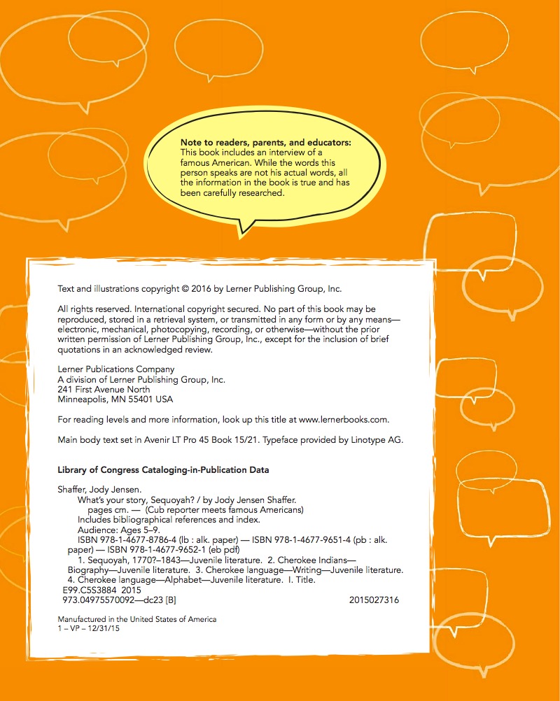 What's Your Story, Sequoyah? — page 1