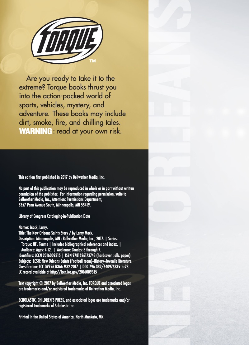 The New Orleans Saints Story — page 1