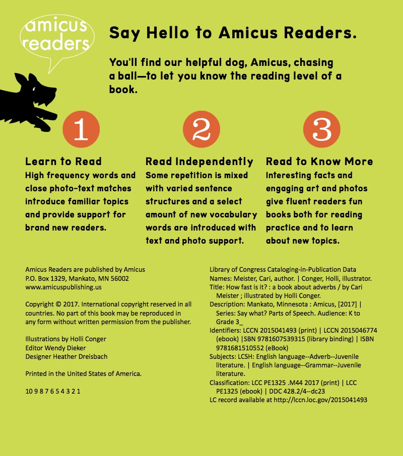 How Fast Is It?: A Book about Adverbs — page 1