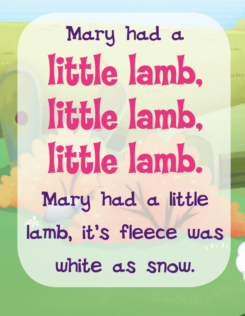 Mary Had A Little Lamb — page 1