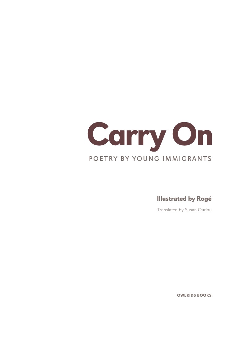 Carry On: Poetry by Young Immigrants book cover