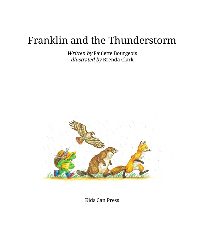 Franklin Classic Storybooks: Franklin and the Thunderstorm book cover