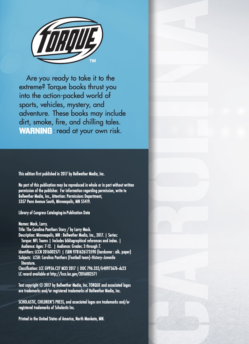 The Carolina Panthers Story — page 1