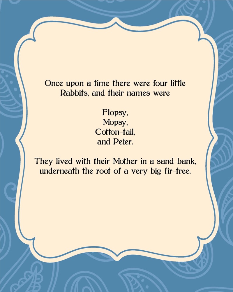 The Tale of Peter Rabbit — page 1