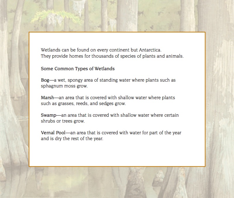 About Habitats: Wetlands — page 1
