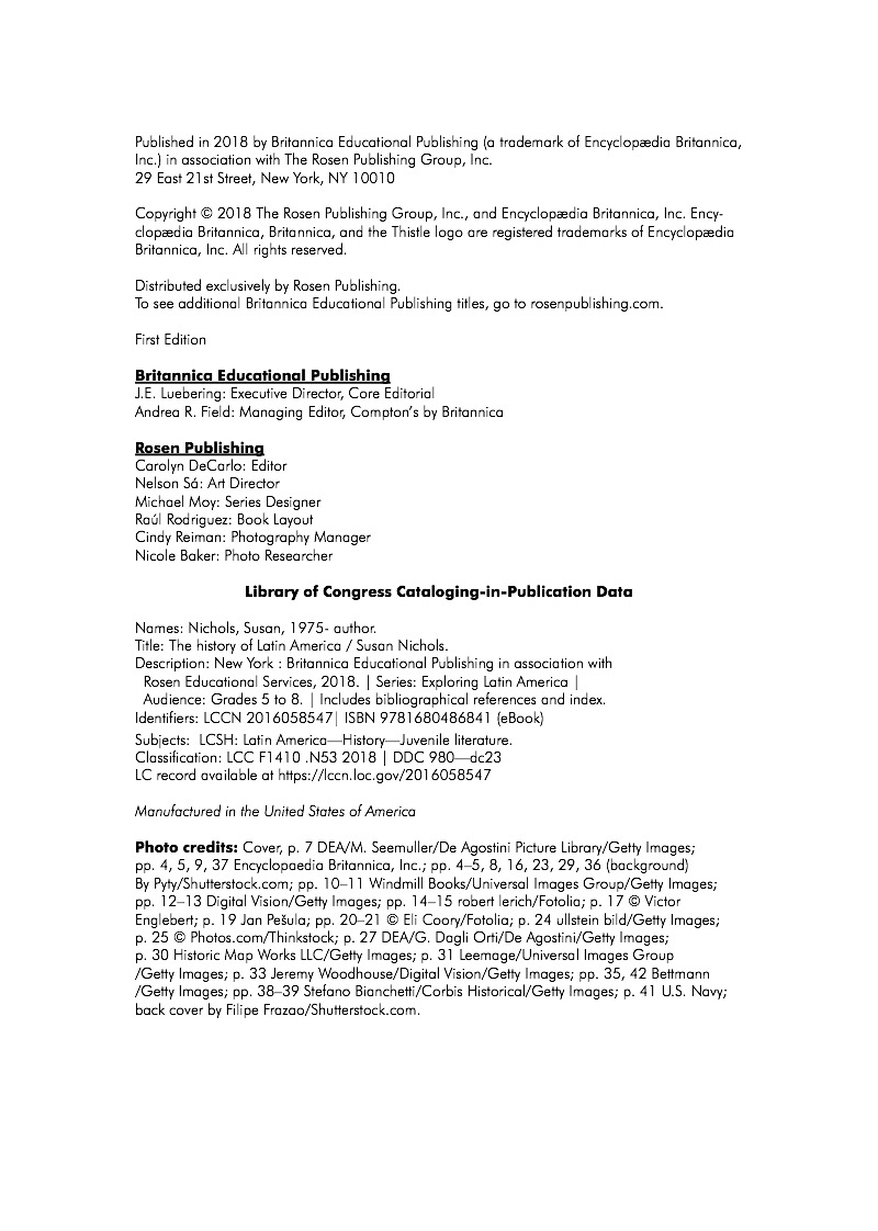 The History of Latin America — page 1
