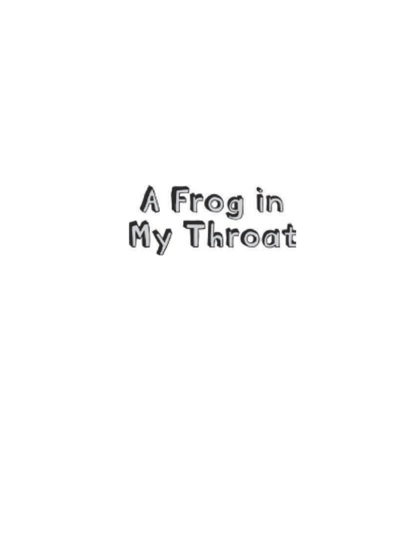 A Frog In My Throat book cover