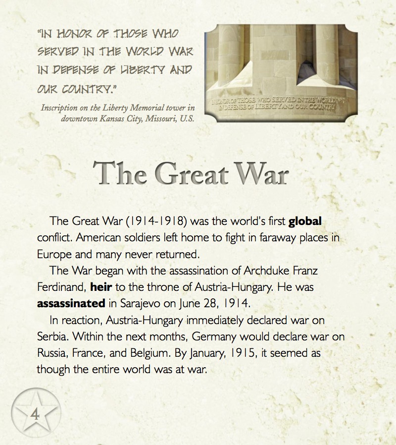 World War I Memorial — page 1