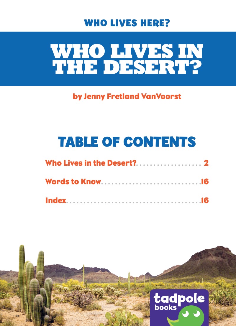 Who Lives in the Desert? book cover