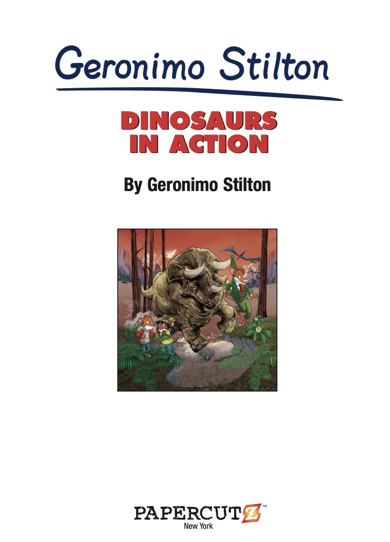Geronimo Stilton Graphic Novel #7: Dinosaurs in Action book cover