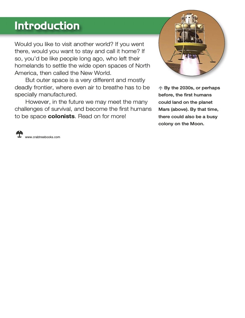 Space Colonists: Living on New Worlds — page 1