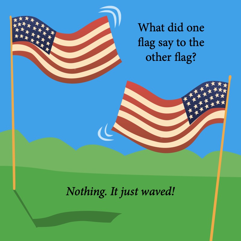 Knock Knock, Red, White, and Blue!: Patriotic Jokes for Kids — page 1