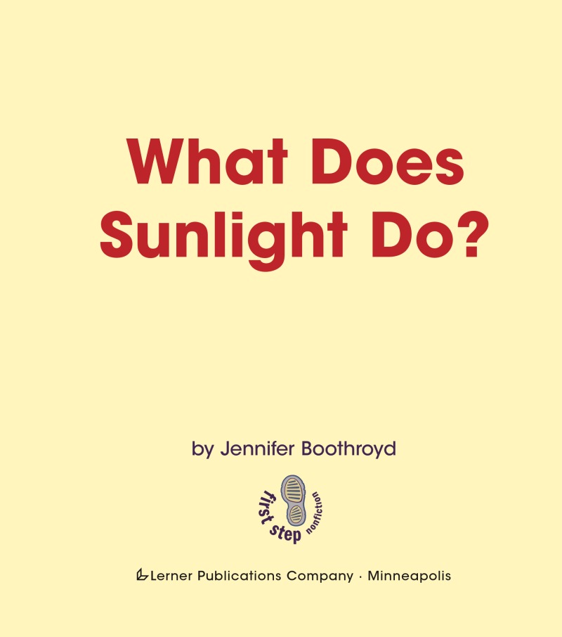 What Does Sunlight Do? book cover