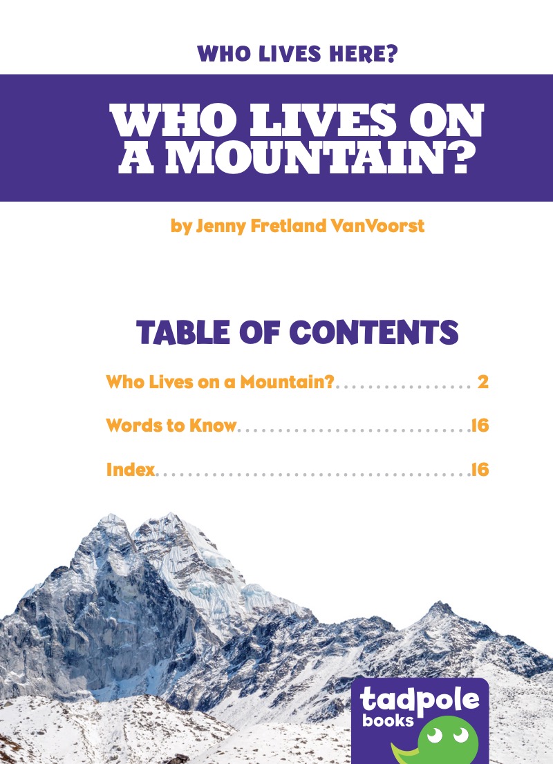 Who Lives on a Mountain? book cover