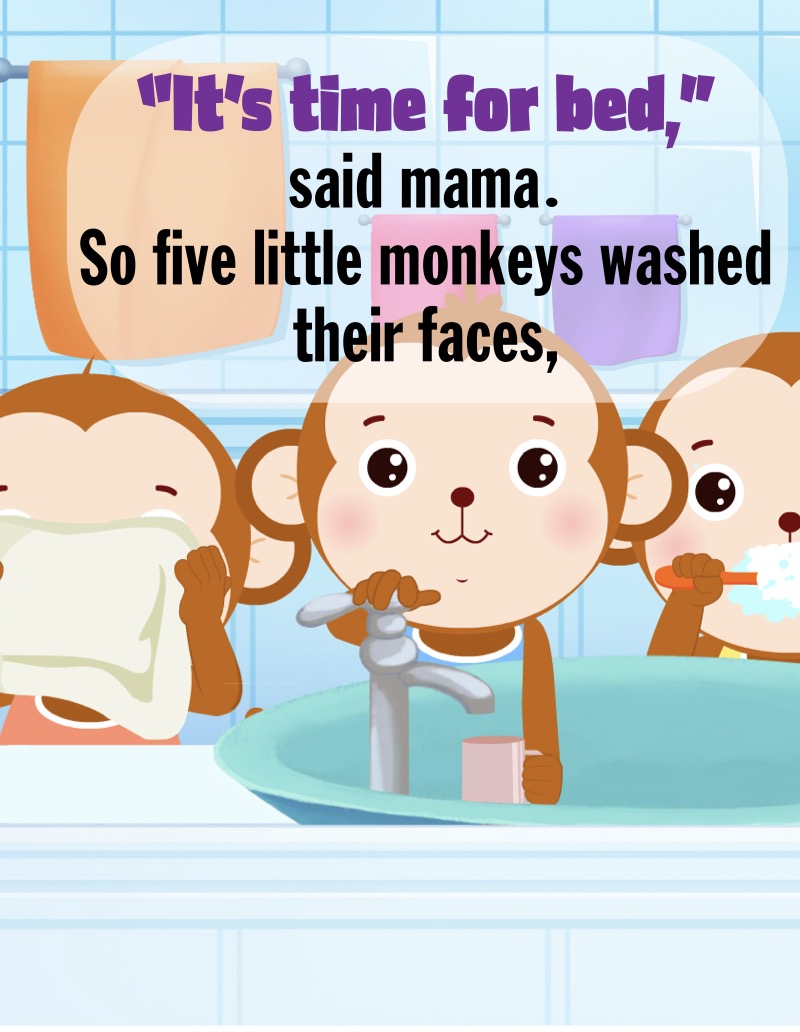 Five Little Monkeys Jumping On The Bed — page 1