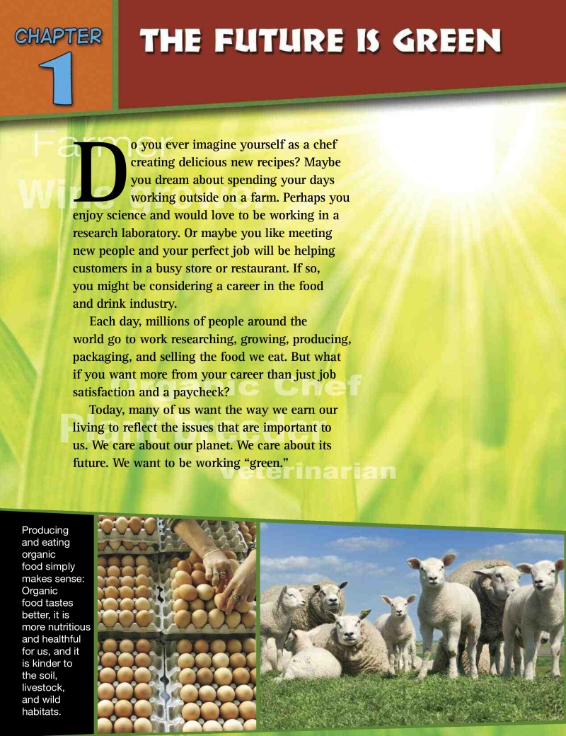 Growing and Eating Green: Careers in Farming, Producing and Marketing Food — page 1