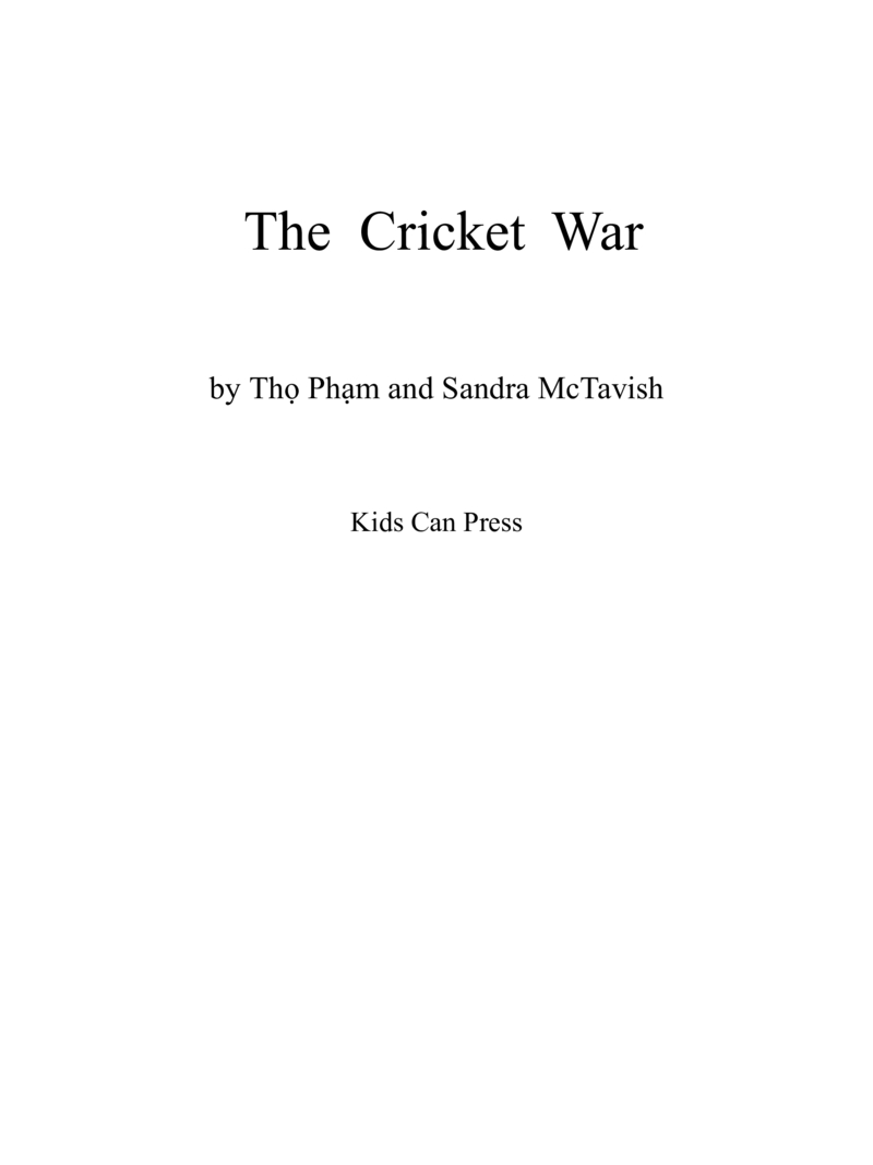 The Cricket War book cover