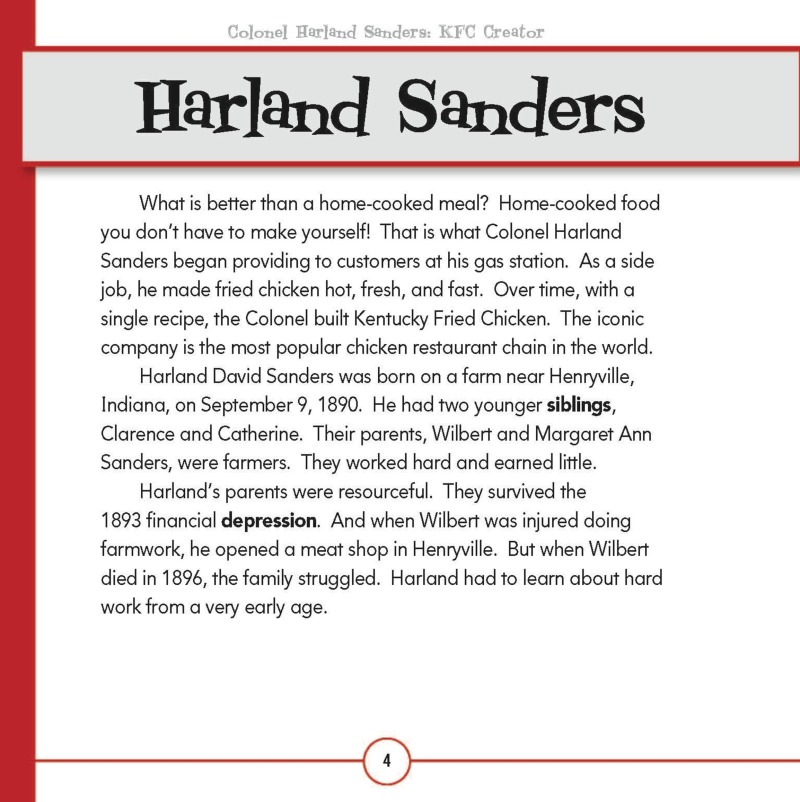 Colonel Harland Sanders: KFC Creator — page 1