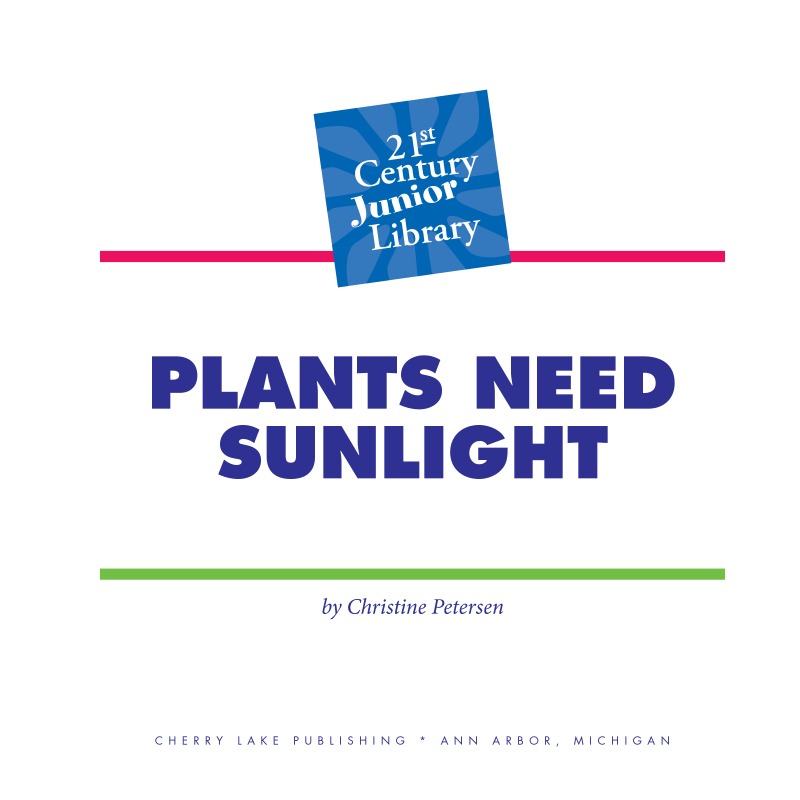 Plants Need Sunlight book cover