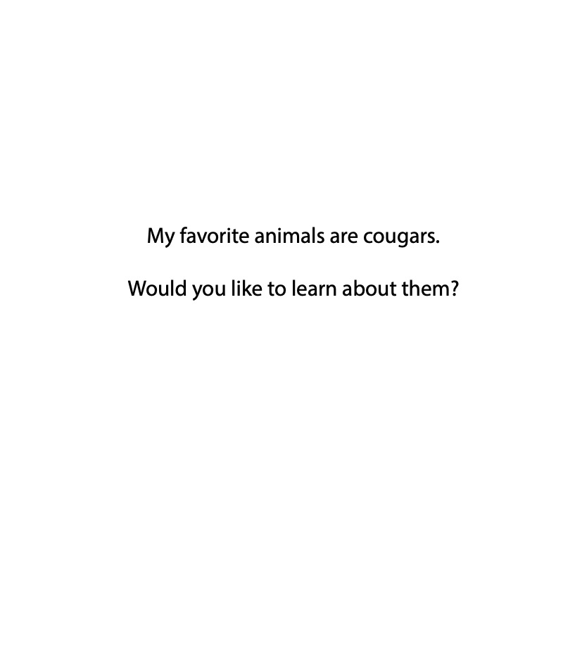 My Favorite Animal: Cougars — page 1