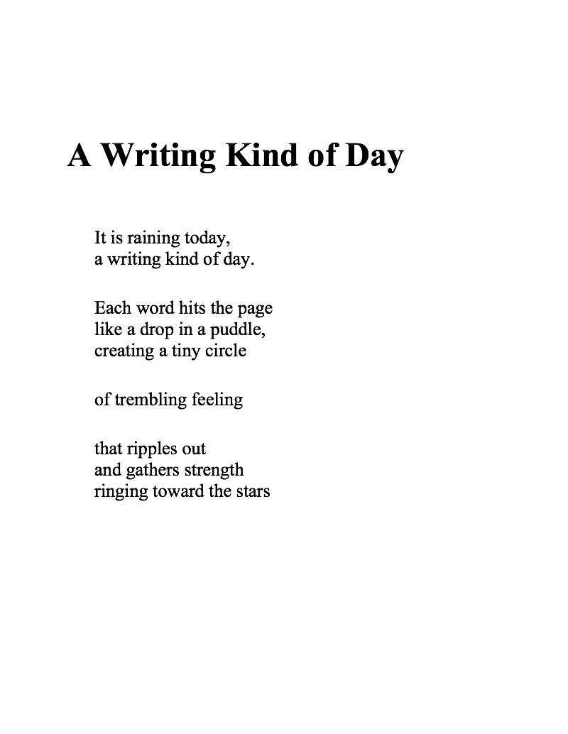 A Writing Kind of Day: Poems for Young Poets book cover