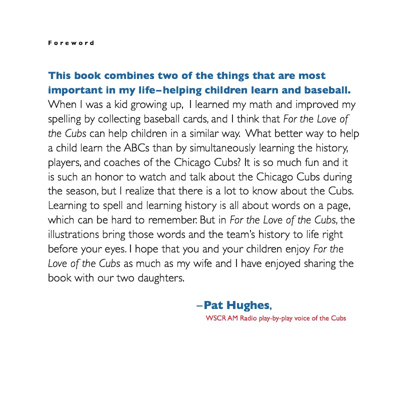 For the Love of the Cubs: An A–Z Primer for Cubs Fans of All Ages — page 1