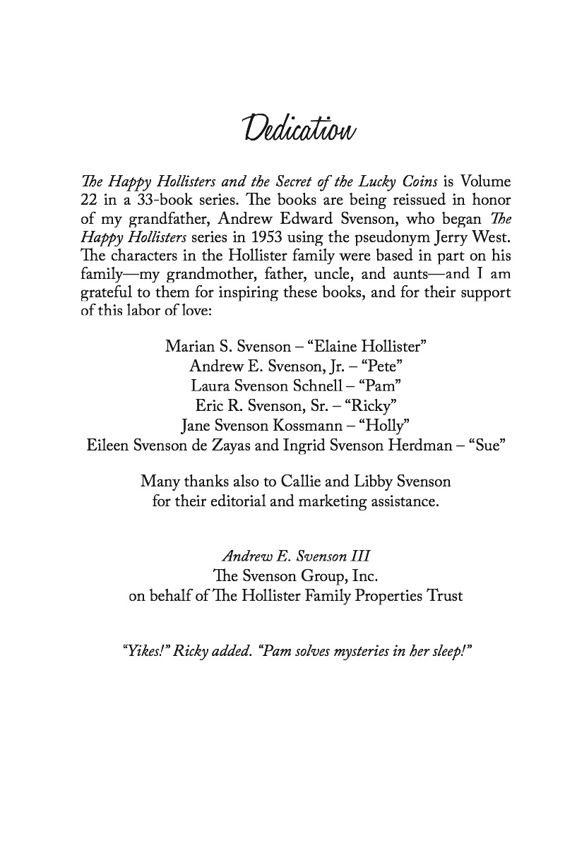 The Happy Hollisters and the Secret of the Lucky Coins — page 1