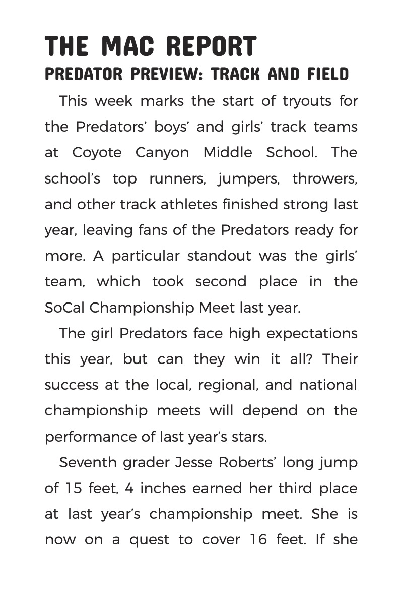 Mac's Sport Report #4: Back on Track — page 1