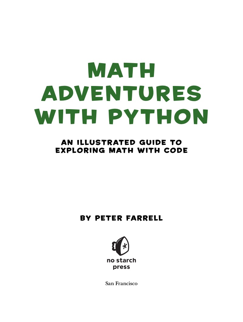 Math Adventures With Python book cover