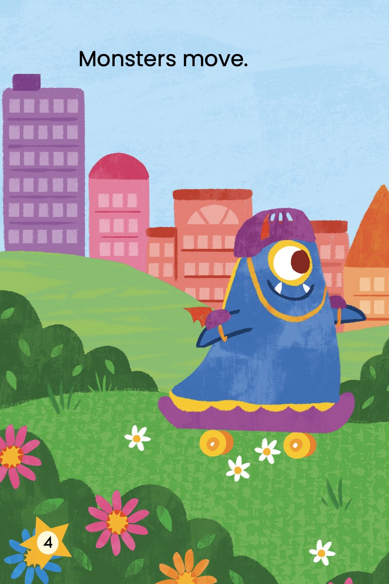 Reading Stars: Monsters Move: Movimiento de Monstruos — page 1