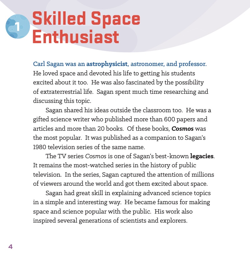 Carl Sagan: Celebrated Cosmos Scholar — page 1