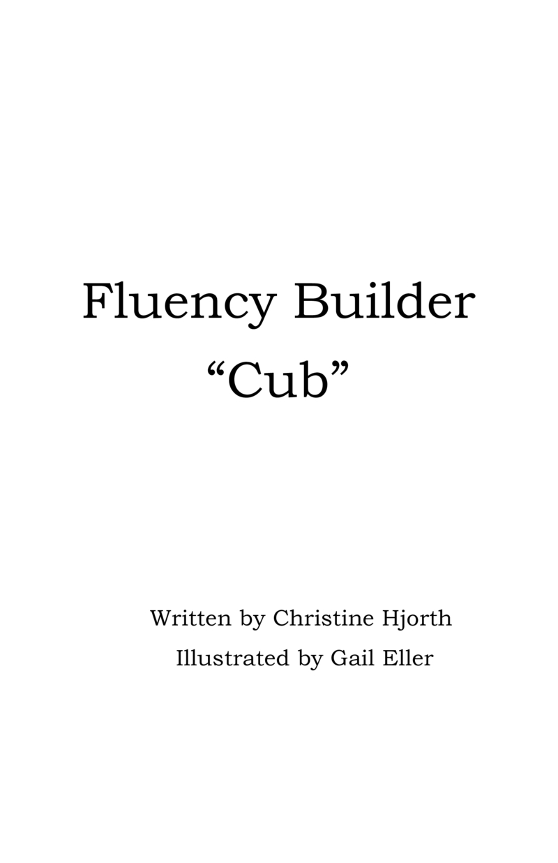Fluency Builder "Cub" book cover